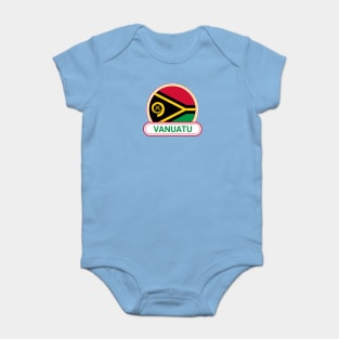 Vanuatu Country Badge - Vanuatu Flag Baby Bodysuit